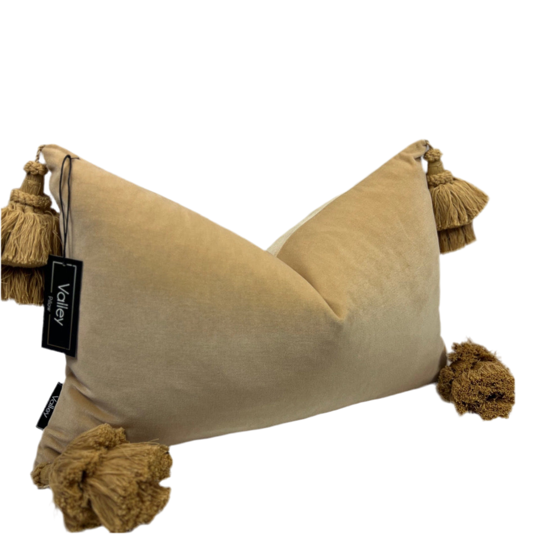 Manilla Beige Tassel Pillow