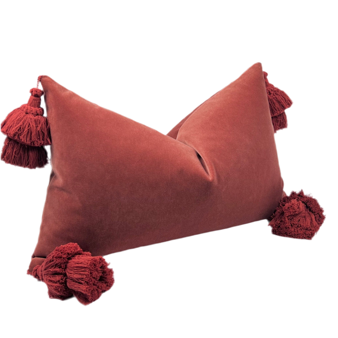 Burnt Orange Tassel Pillow