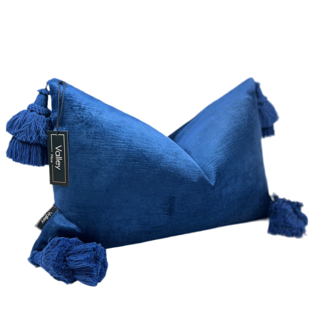 Royal Blue Tassel Pillow