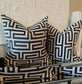 Greek Blue Velvet Pillow/Cover