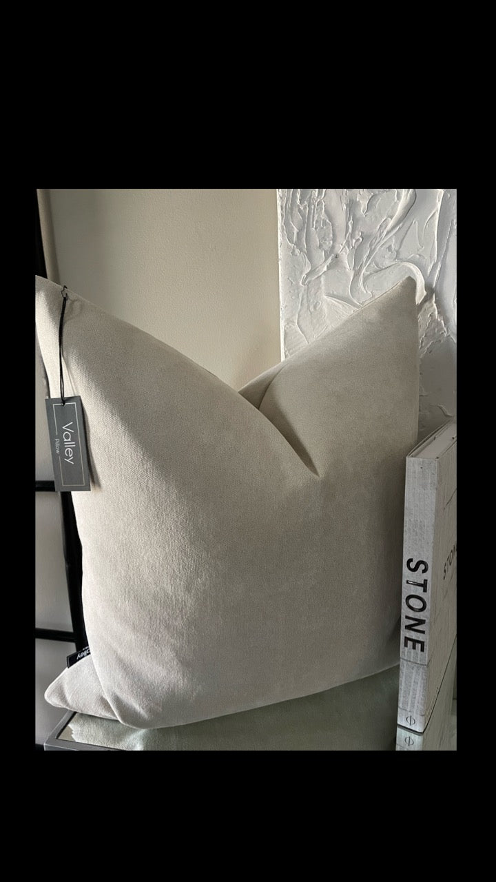 Off White/Beige Velvet Pillow/Cover