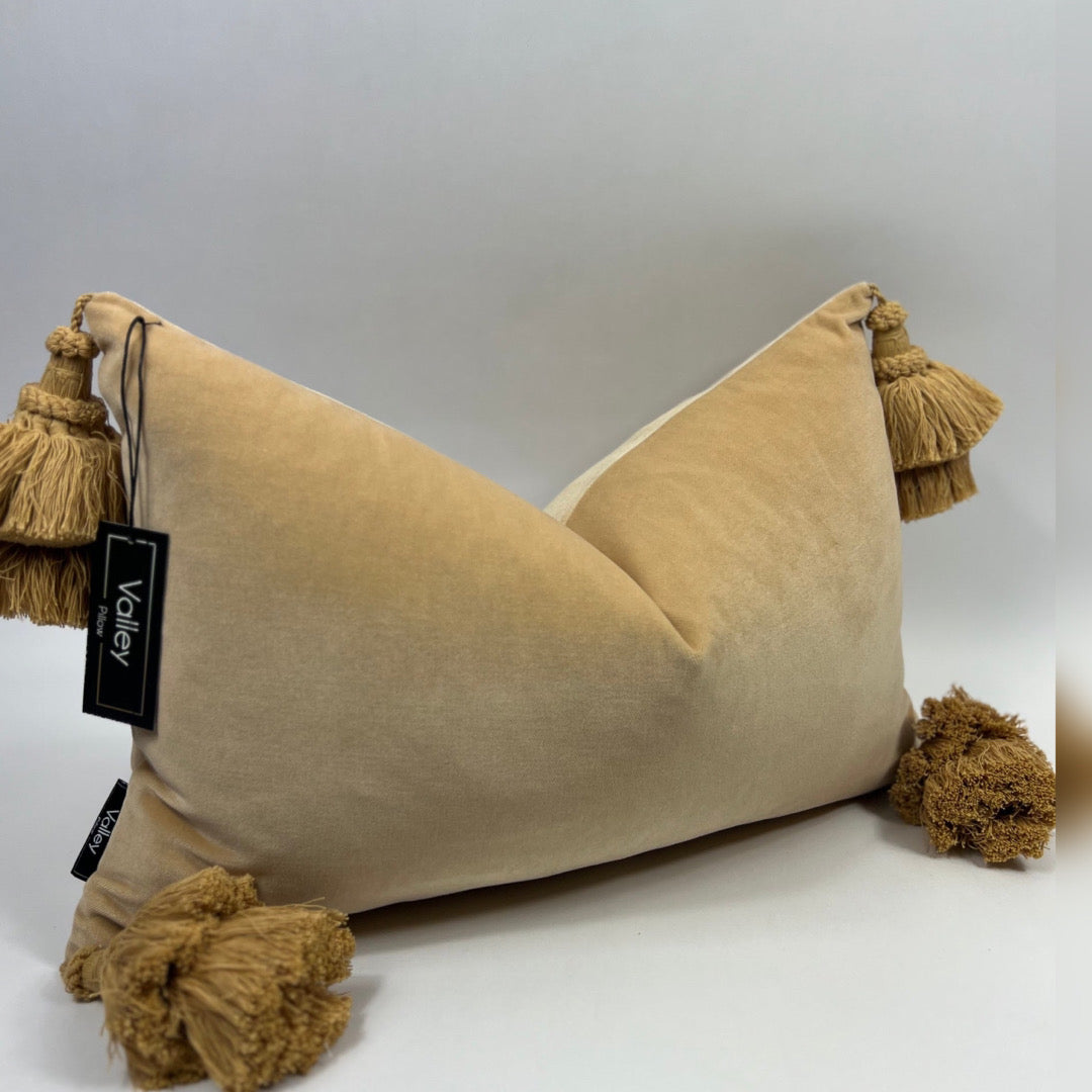 Manilla Beige Tassel Pillow