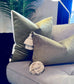 Green & Beige Velvet Pillow/Cover