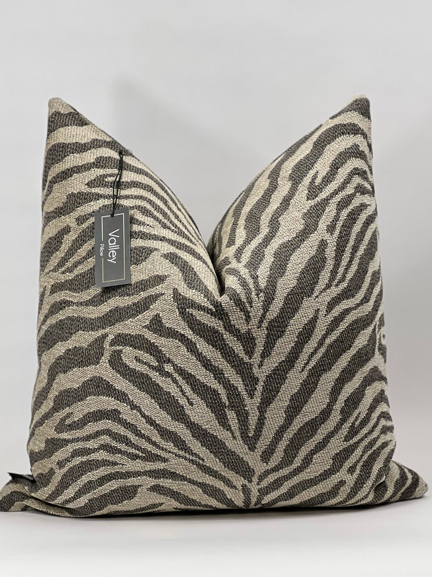 Tan and Brown Zebra print decorative pillow