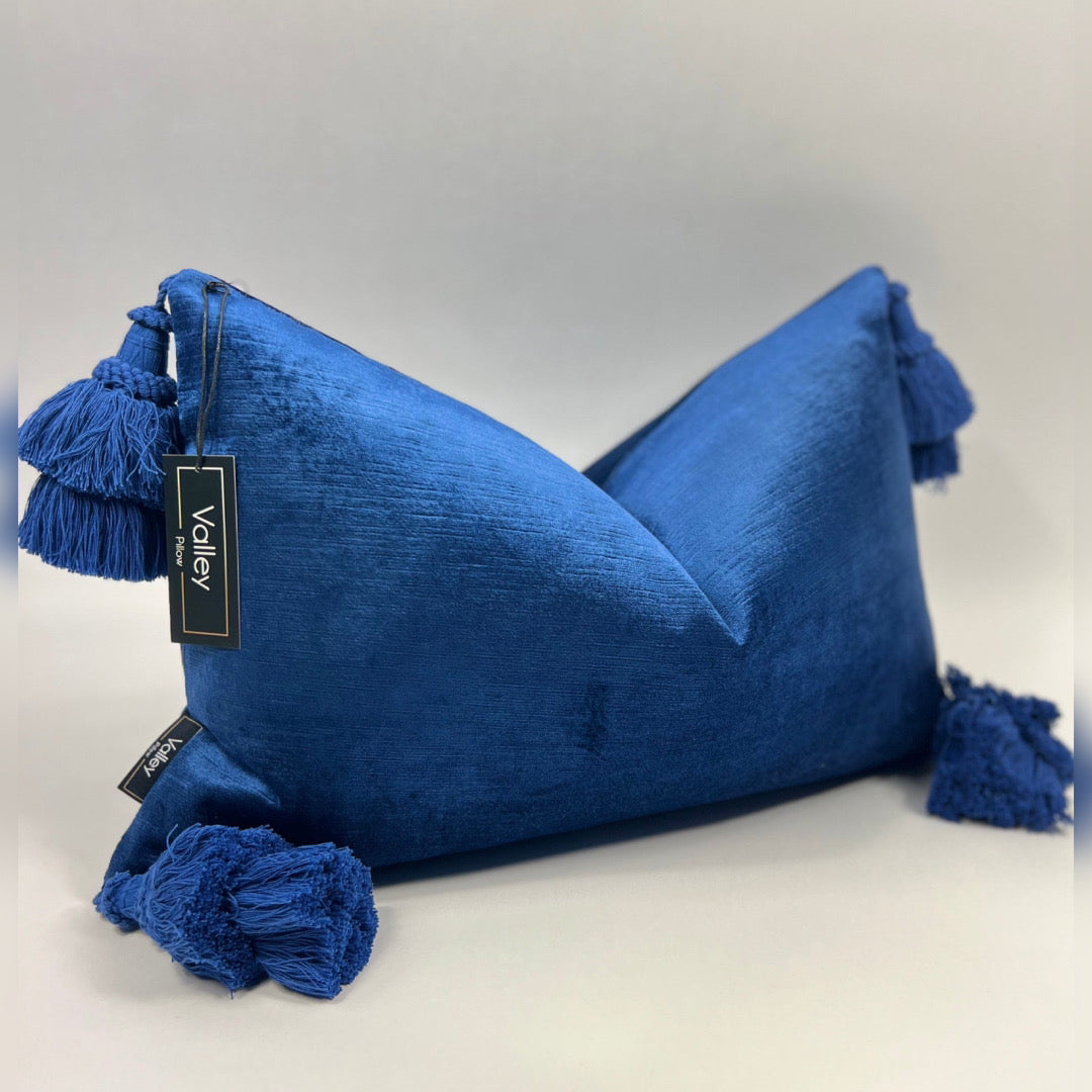 Royal Blue Tassel Pillow