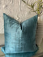 Turquoise Velvet Pillow/Cover