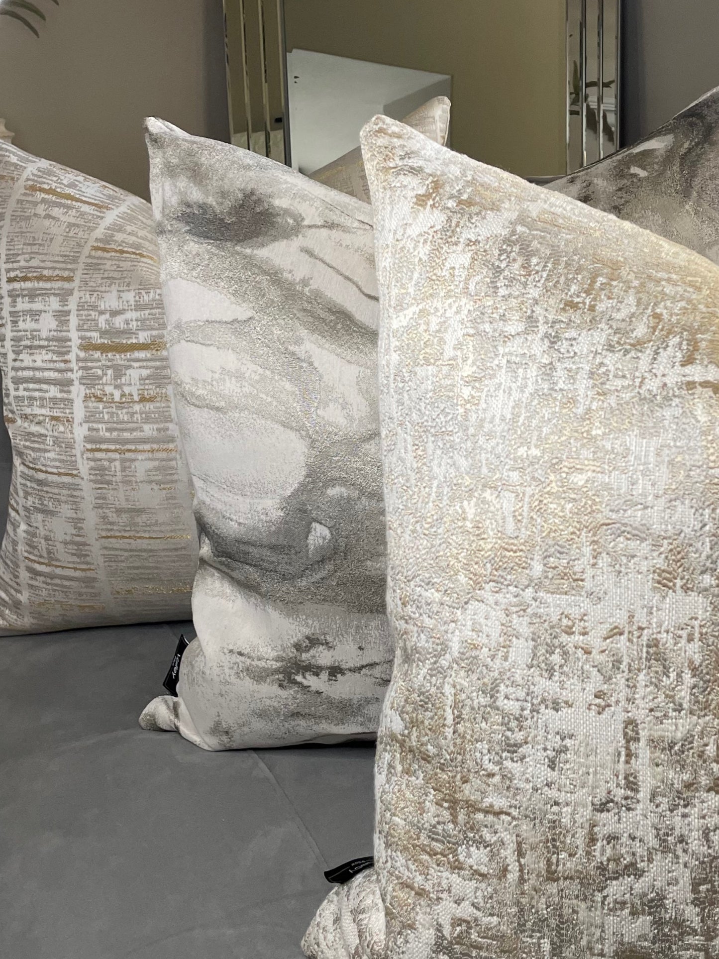 gray marble/metalic  handmade pillow/cover